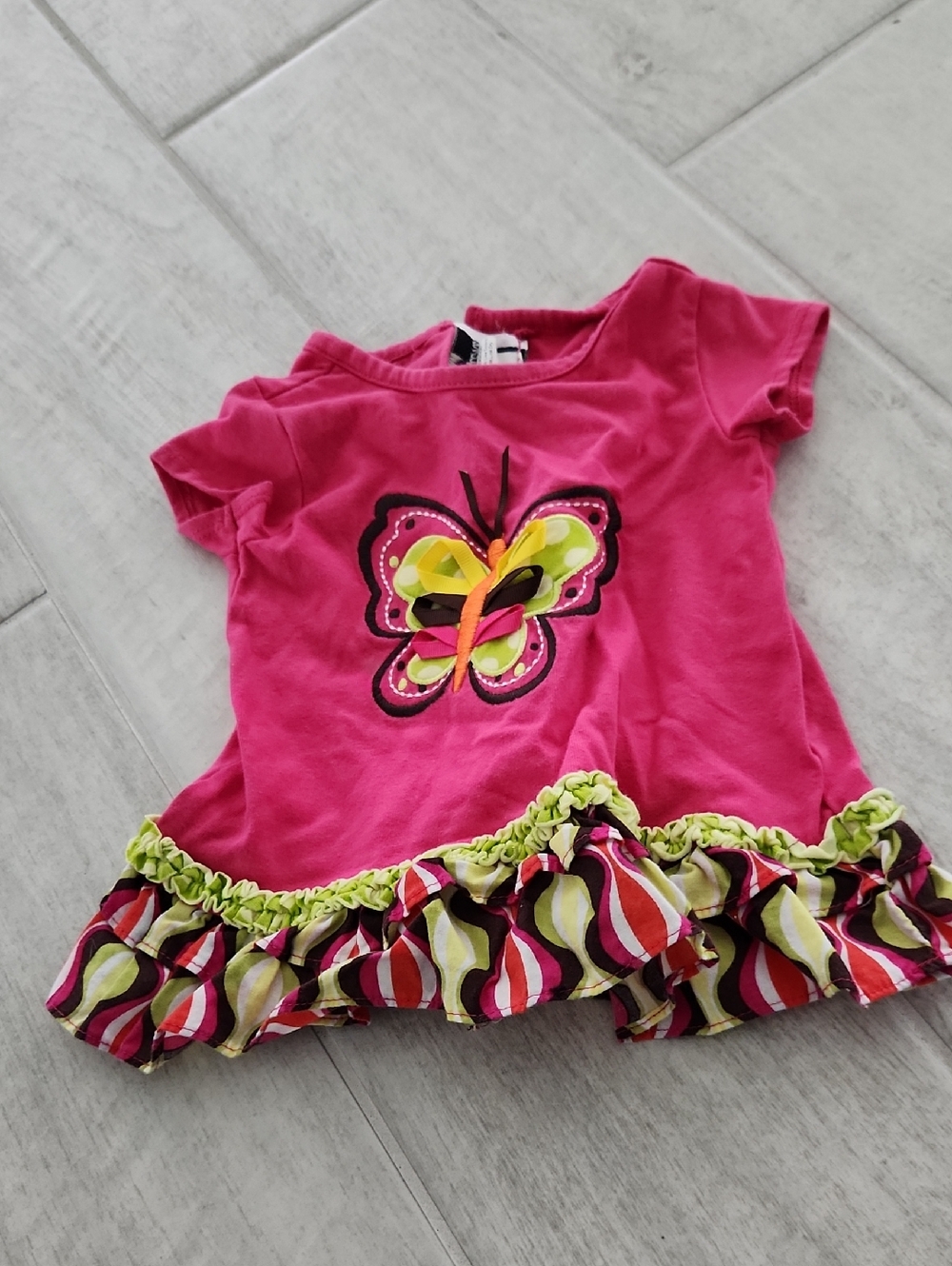 Rare Editions Bright Pink Girls Top with Label Detail
